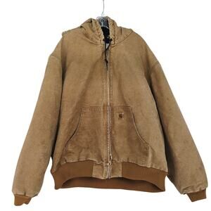 Vintage Carhartt Men's Coat Brown Tan XXL